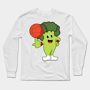 Broccoli at Basketball Sports Long Sleeve T-Shirt